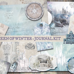 Queen of Winter Digital Journal Kit • INSTANT Download • Winter Journal • Fantasy Journal • Fantasy winter Scrapbook