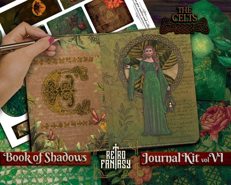 Book of Shadows Junk Journal Kit vol VI The Celts Printable \u2022 TEMPLATE for spells for FREE \u2022 Magic \u2022 Wicca \u2022 Grimoire \u2022 Book of spells \u2022