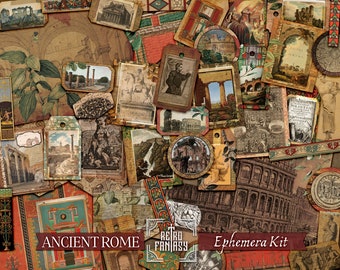 Ancient Rome Digital Ephemera Kit • Printable Roman • Scrapbooking • Extras add on kit • Italy