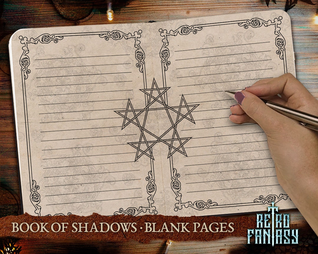 Printable Blank Book of Shadows Pages • Vintage Page • Scrapbook Journal •  Wicca pages • Junk Journal Pages • Grimoire • Witchy pages