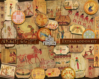Ancient Egypt Extras add on kit • Digital Ephemera • Egypt Junk Journal Kit • Scrapbooking • Ephemera