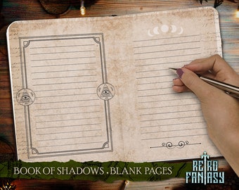 Book of Shadows Blank Pages • Magic • Wicca • Journal Pages • Grimoire • Book of spells • Antique pages