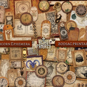 Afdrukbare STEENBOK ephemera • Book of Shadows • ZODIAC • Wicca • Grimoire • Witchy • ASTROLOGIE • Horoscoop