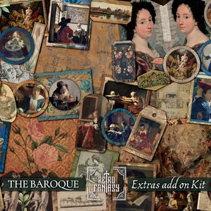 The Baroque Ephemera Kit Afdrukbaar • Extra's add-on kit • Directe download • Plakboek • Rubens • Caravaggio • Vermeer • Rembrandt