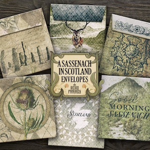 Un Sassenach en Escocia Sobres • Sobres basura escoceses • Scrapbooking • Sobres para diarios literarios