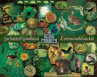 Enchanted Woodland Extras add on Kit Printable | INSTANT Download | Woodland Ephemera | Forest | Fantasy Scrapbook