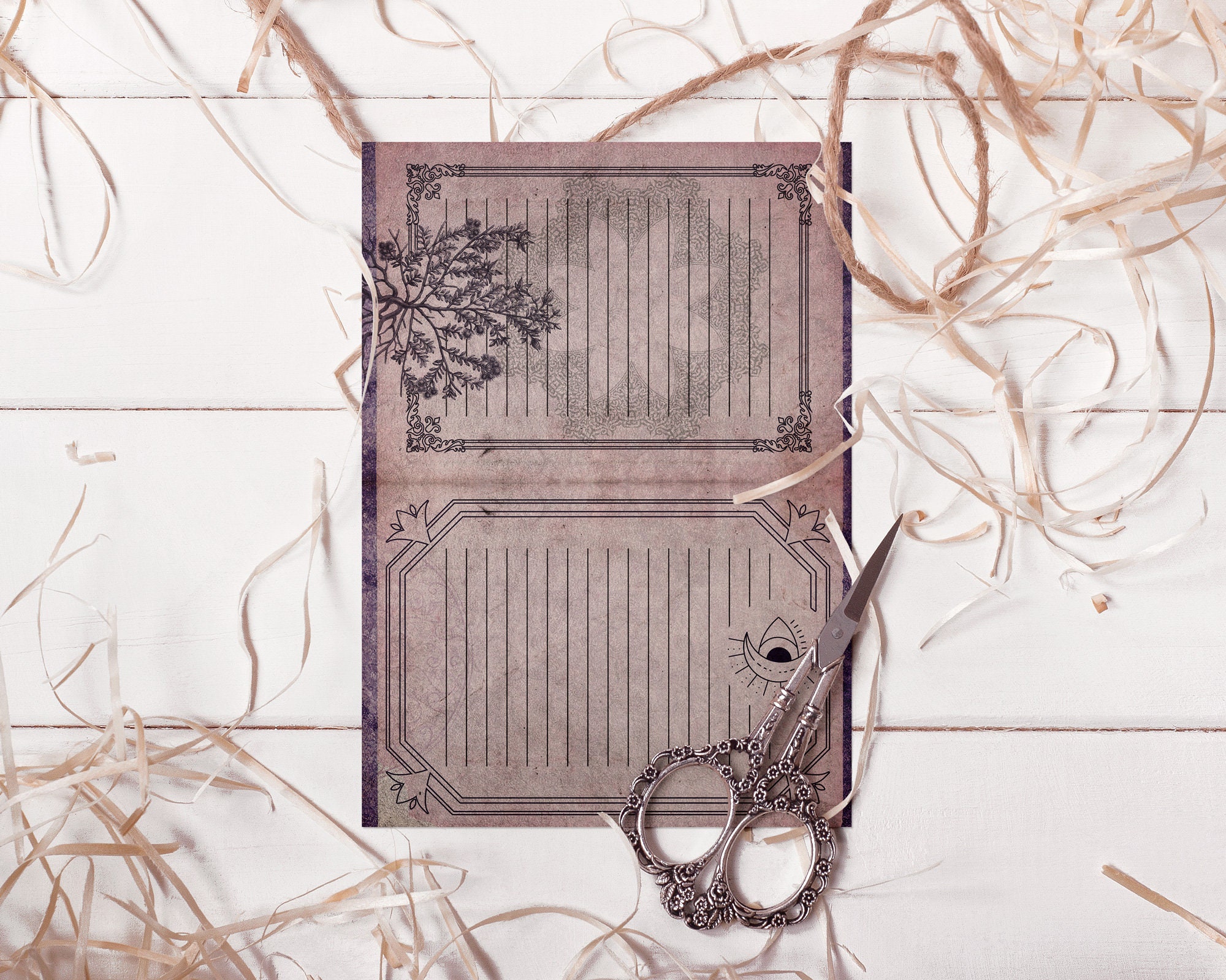 Printable Blank Book of Shadows Pages Vintage Page - Etsy