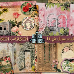 Hidden Garden Junk Journal Kit • Digital Journal • INSTANT Download • Garden Journal • Bookish Journal • Fantasy garden Scrapbook