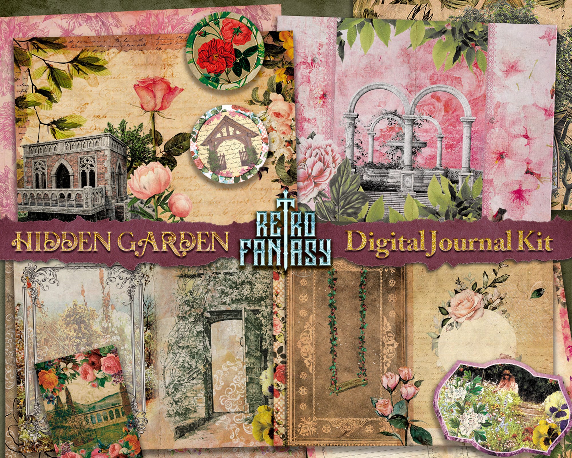 Hidden Garden Junk Journal Kit • Digital Journal • INSTANT Download ...