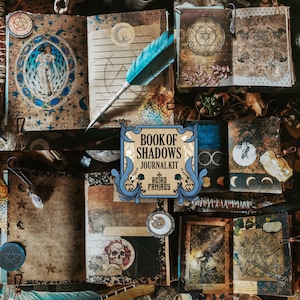 Book of Shadows Printable Junk Journal Kit • TEMPLATE for spells for FREE! • Wiccan Grimoire Pages (Digital Download)