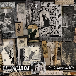 Kit diario stampabile di Halloween Cat con EXTRA • Download IMMEDIATO • Diario spazzatura • Pagine di diario oscuro • Album • Halloween