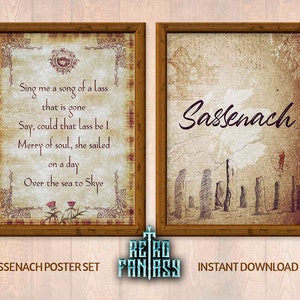 Set 2 Sassenach Poster | Sassenach Deco | Wall Art | Scottish Wall Art | Printable Outlander Set Wall Art | Sassenach room decor | Scotland