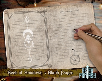 Book of Shadows Blank Pages • Magic • Wicca • Journal Pages • Grimoire • Book of spells • Antique pages