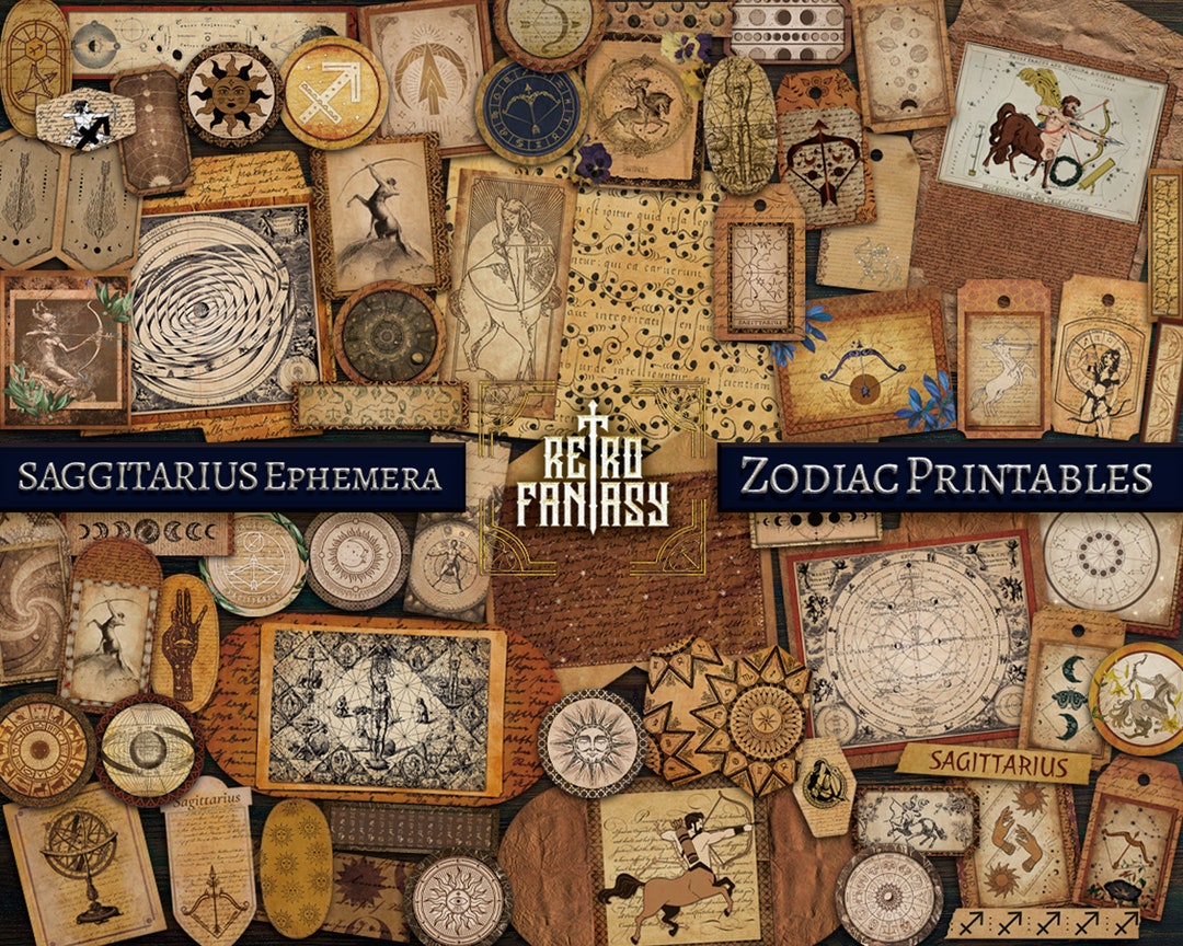Printable SAGITTARIUS Ephemera • Book of Shadows • ZODIAC • Wicca ...