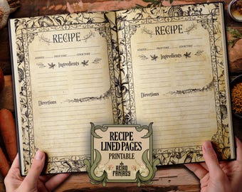 Recipe Pages • Printable • Magic • BOS • Wicca • Grimoire • Digital download • Recipe Book