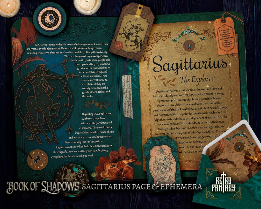 Printable SAGITTARIUS Pages &amp; Ephemera • Book of Shadows • ZODIAC ...