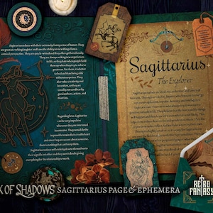 Páginas y material efímero para imprimir sobre SAGITARIO • Libro de las Sombras • ZODIACO • Páginas de Wicca • Páginas de diario basura • Grimorio • Páginas de brujería • ASTROLOGÍA