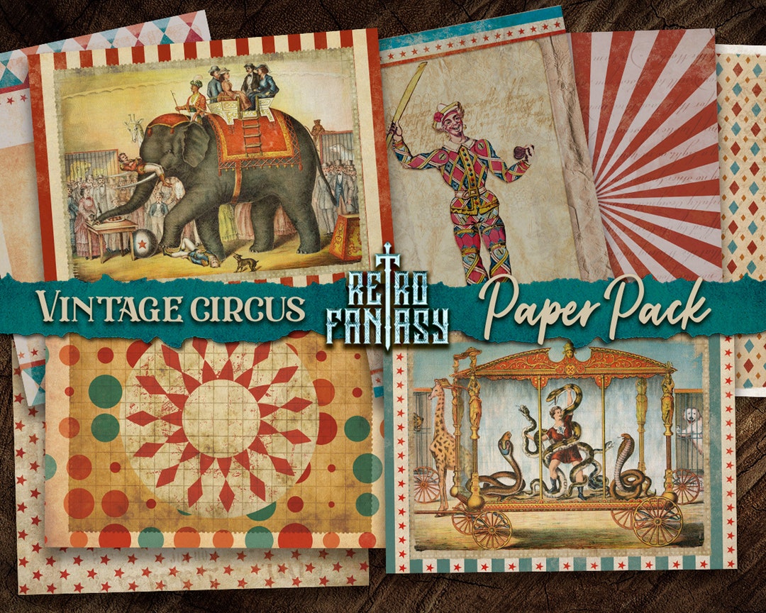 Vintage Circus Printable Paper Pack | INSTANT Download | Vintage Circus Journal | Carnival ...