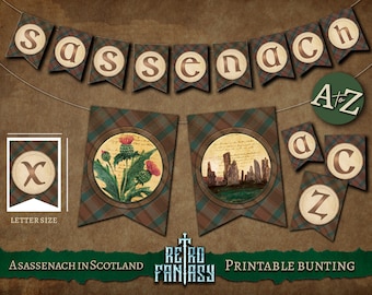 A Sassenach in Scotland Digital Bunting • Scottish party • Scotland decor • Birthday deco • A TO Z AND EXTRAS