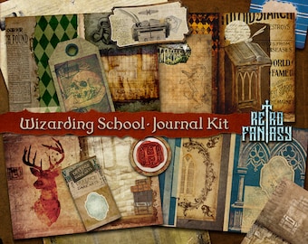 Wizarding School Journal Kit Printable • Journal Pages • Instant Download • Wizard Journal •  Bookish Journal • Scrapbook • Magic Journal