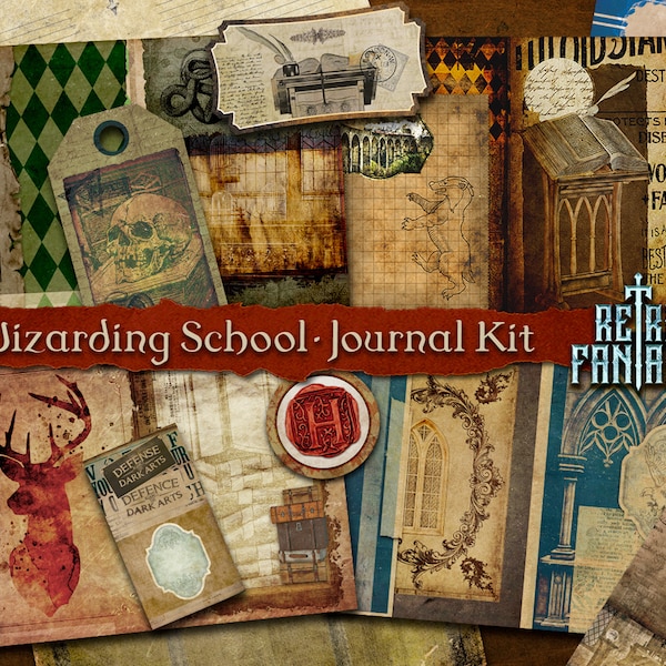 Wizarding School Journal Kit Printable • Journal Pages • Instant Download • Wizard Journal •  Bookish Journal • Scrapbook • Magic Journal