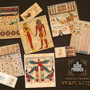 古代エジプトのデジタルティーバッグ • デジタルエジプトのエフェメラ • エジプトパーティー • スクラップブッキング • 封筒