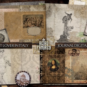 Art Lover in Italy Journal Kit • Art lover Junk Journal Kit • Scrapbooking • Digital Journal Kit + extra