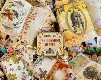 The Queendom of Bees Junk Journal Kit Printable • Instant Download • Scrapbooking ephemera