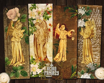 Angel Bookmarks • INSTANT Download • Angels Scrapbook • Vintage ephemera • Christmas bookmarks