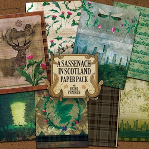 Un Sassenach en Escocia Paquete de papel • Kit de papel escocés • Scrapbooking • Kit de diario literario • Kit de diario digital