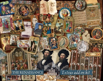 The Renaissance • Ephemera Kit Printable • Pages • Instant Download • Scrapbook • Da Vinci • Boticelli • Raphael • Michelangelo