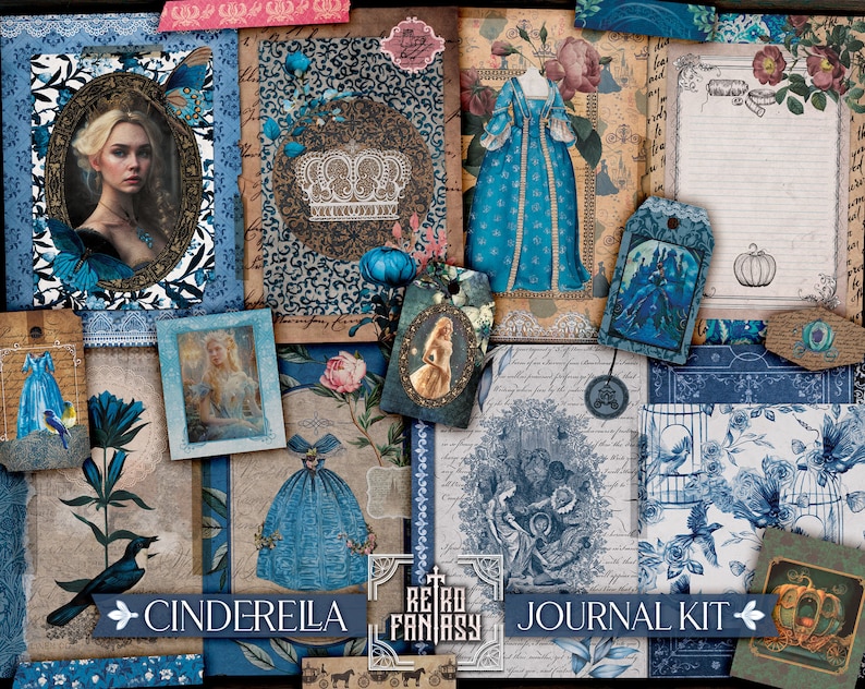 Princess Cinderella Digital Journal Kit • INSTANT Download • Junk ...