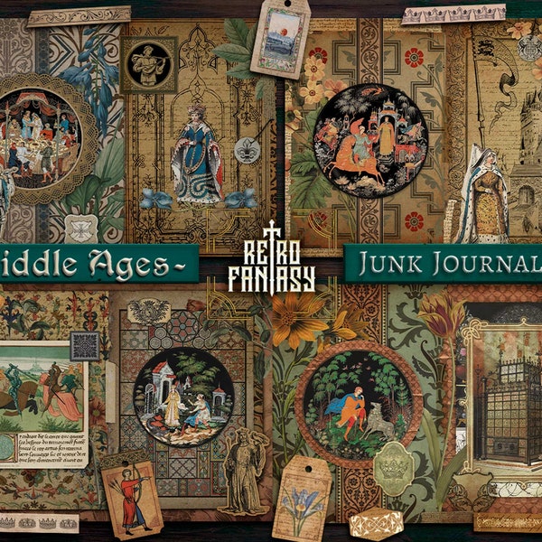 Middle Ages Junk Journal Kit with EXTRAS • Digital Download • Scrapbooking • Printable Journal Kit • Medieval