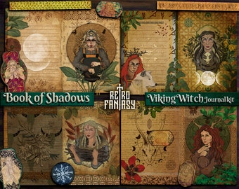 Buch der Schatten VIKING Witch •Journal Kit zum Ausdrucken •VORLAGE für Zaubersprüche!• Magie•Wicca•Journalseiten•Grimoire•Zauberbuch