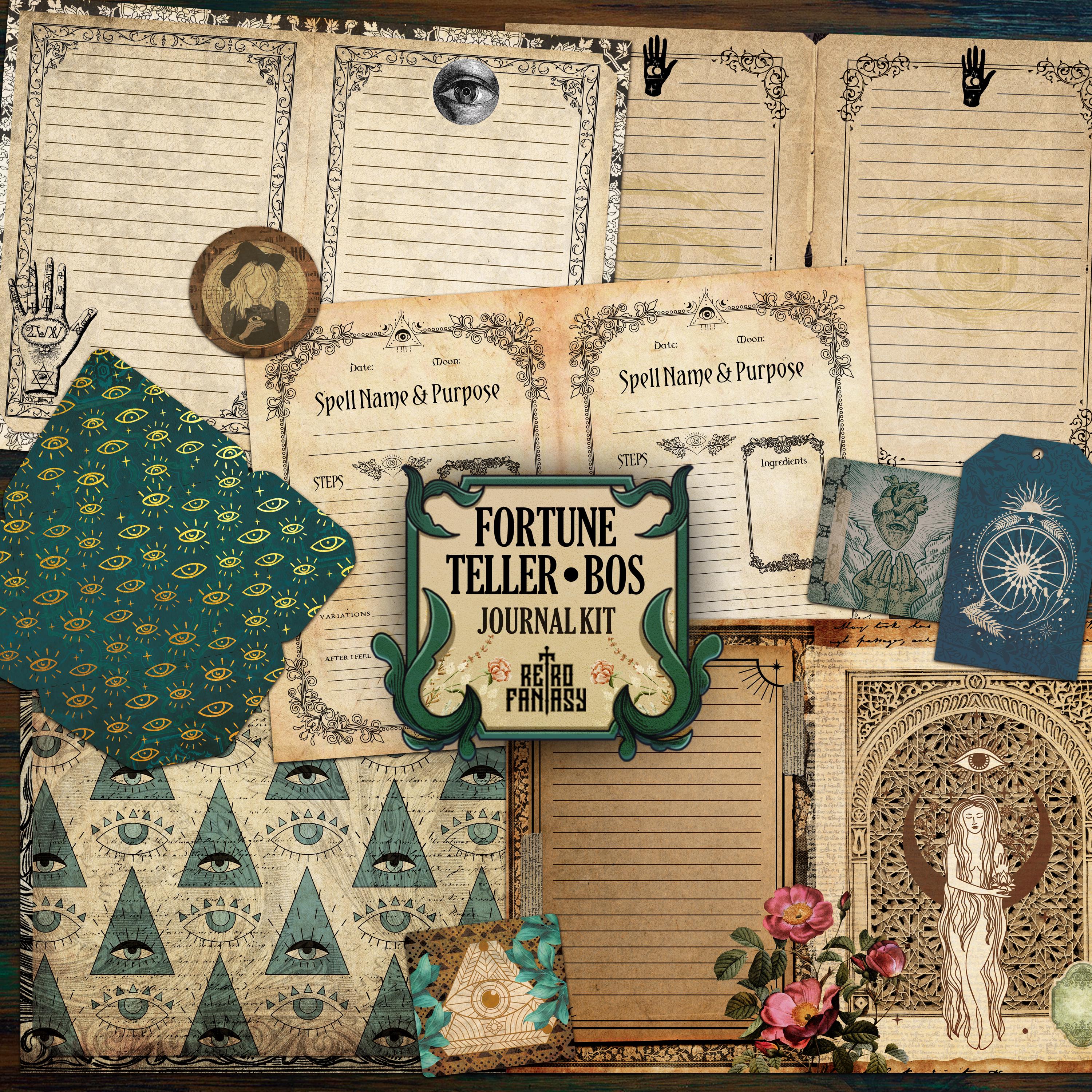 Book of Shadows Fortune Teller Junk Journal Kit Printable • TEMPLATE ...