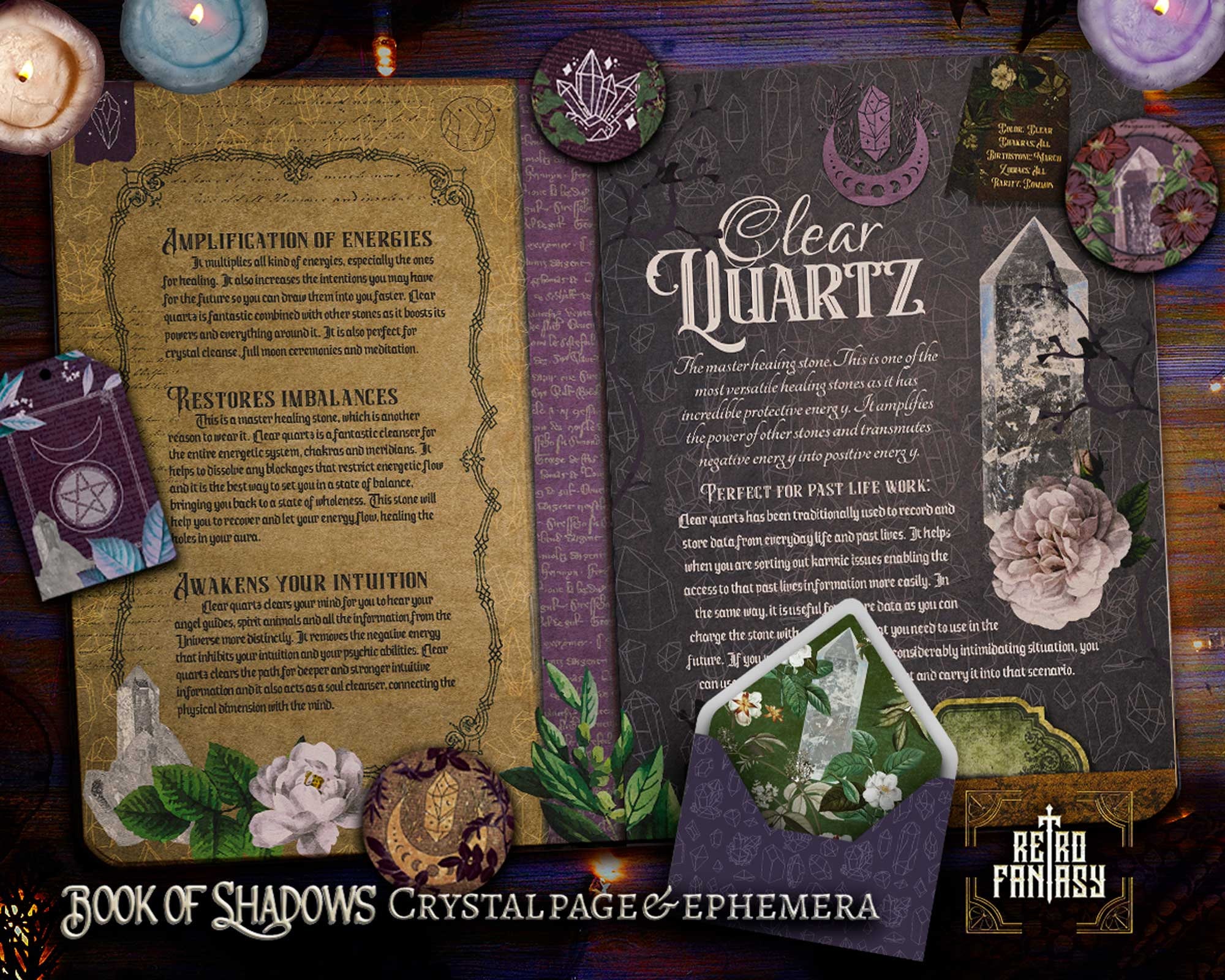 Printable CLEAR QUARTZ Pages & Ephemera • Book of Shadows • CRYSTALS ...