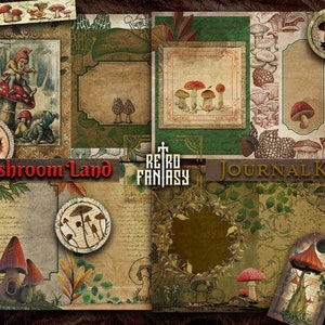 Mushroom Land Digital Junk Journal Kit Printable • Woodland ephemera • Mushroom • Botanical • Fungi • Instant Download