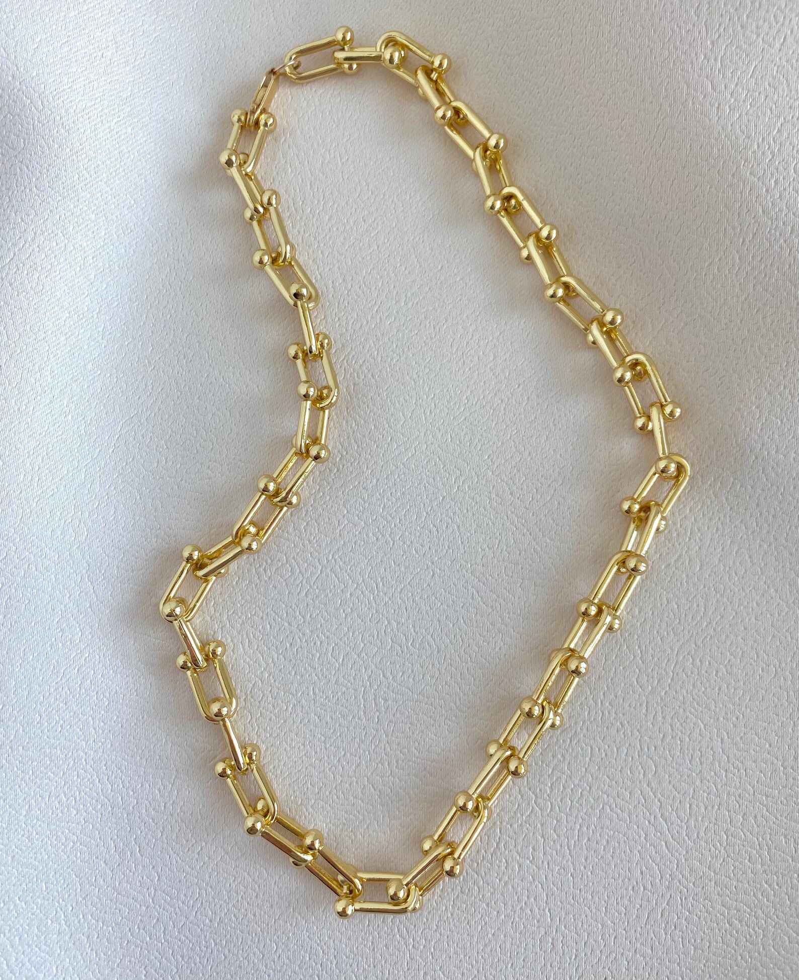 Gold U-Chain Necklace Statement Chain U-Chain Tiffany | Etsy