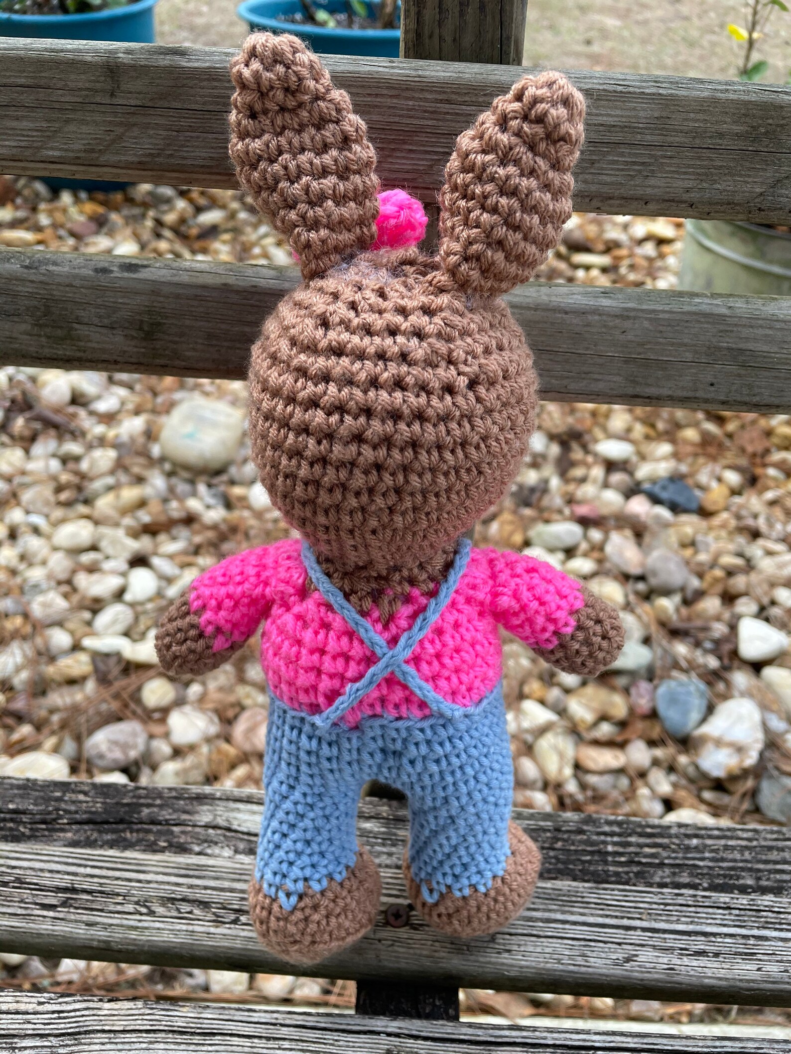 Crochet Girl Bunny in Overalls Etsy UK