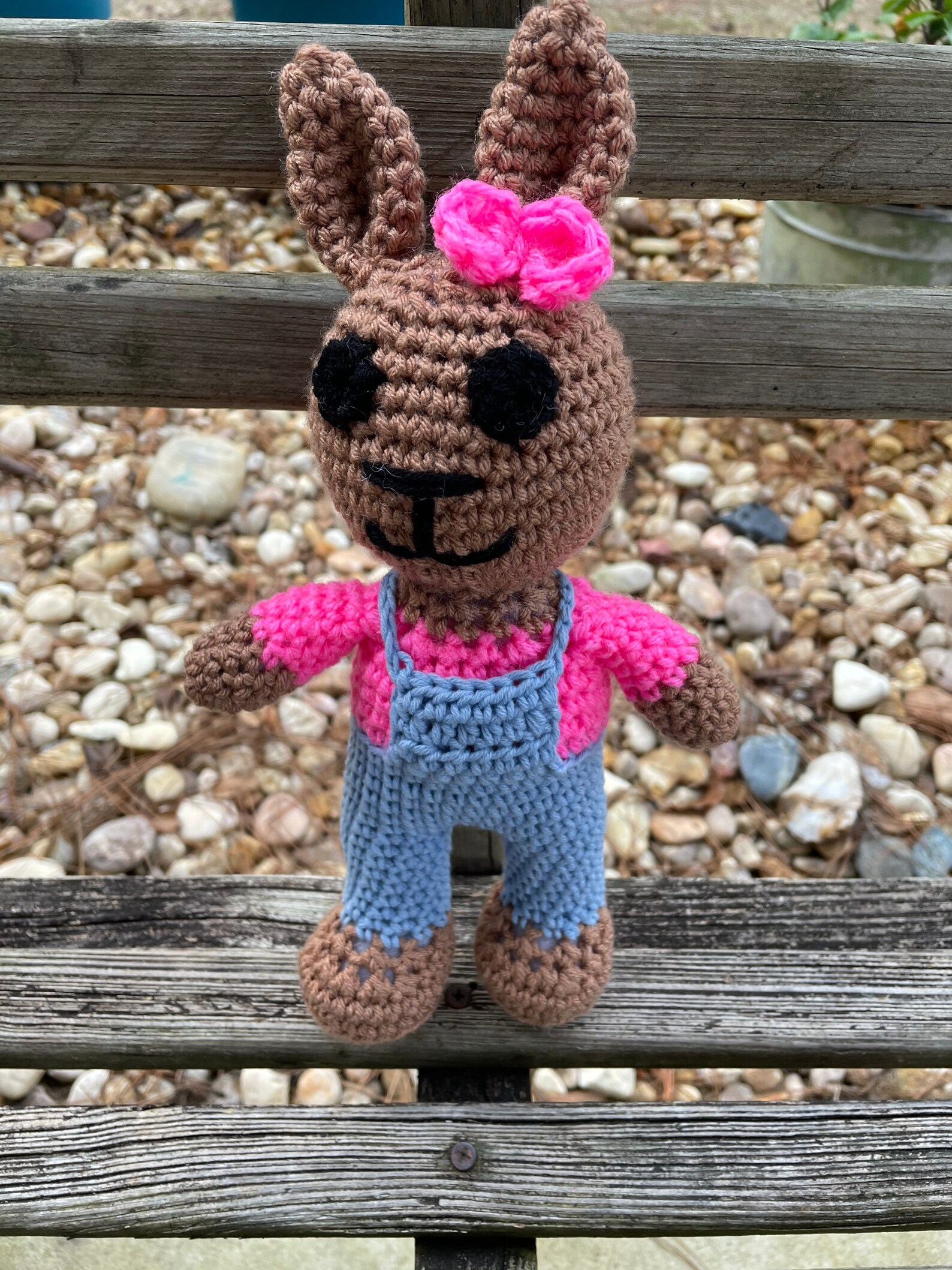 Crochet Girl Bunny in Overalls Etsy UK