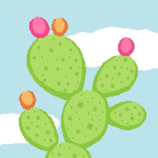Blooming Cactus Scene Graphgan Graph - Crochet Pattern