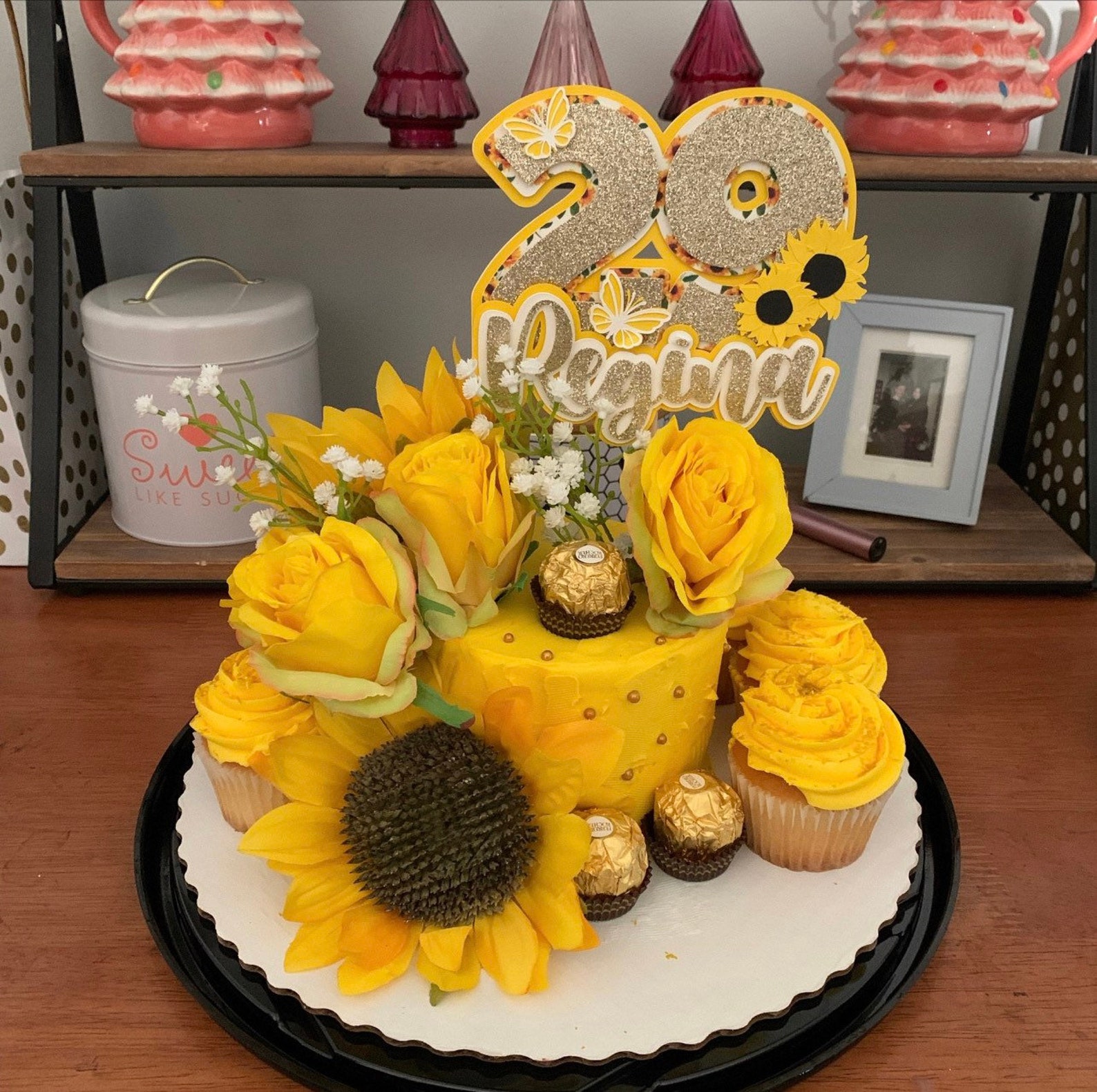 Custom Sunflower Cake Topper Sunflower Cake Topper Etsy