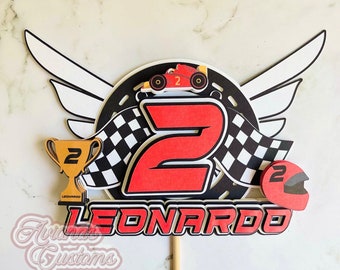 Custom Two Fast Race Car Birthday Cake Topper , Two Fast Birthday Cake Topper , Race Car Birthday Cake Topper , Custom Race Car Cake Topper
