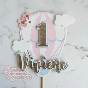 Custom Hot Air Balloon Birthday Cake Topper , Hot Air Balloon Birthday Cake Topper , Hot Air Balloon Cake Topper , Hot Air Balloon Birthday