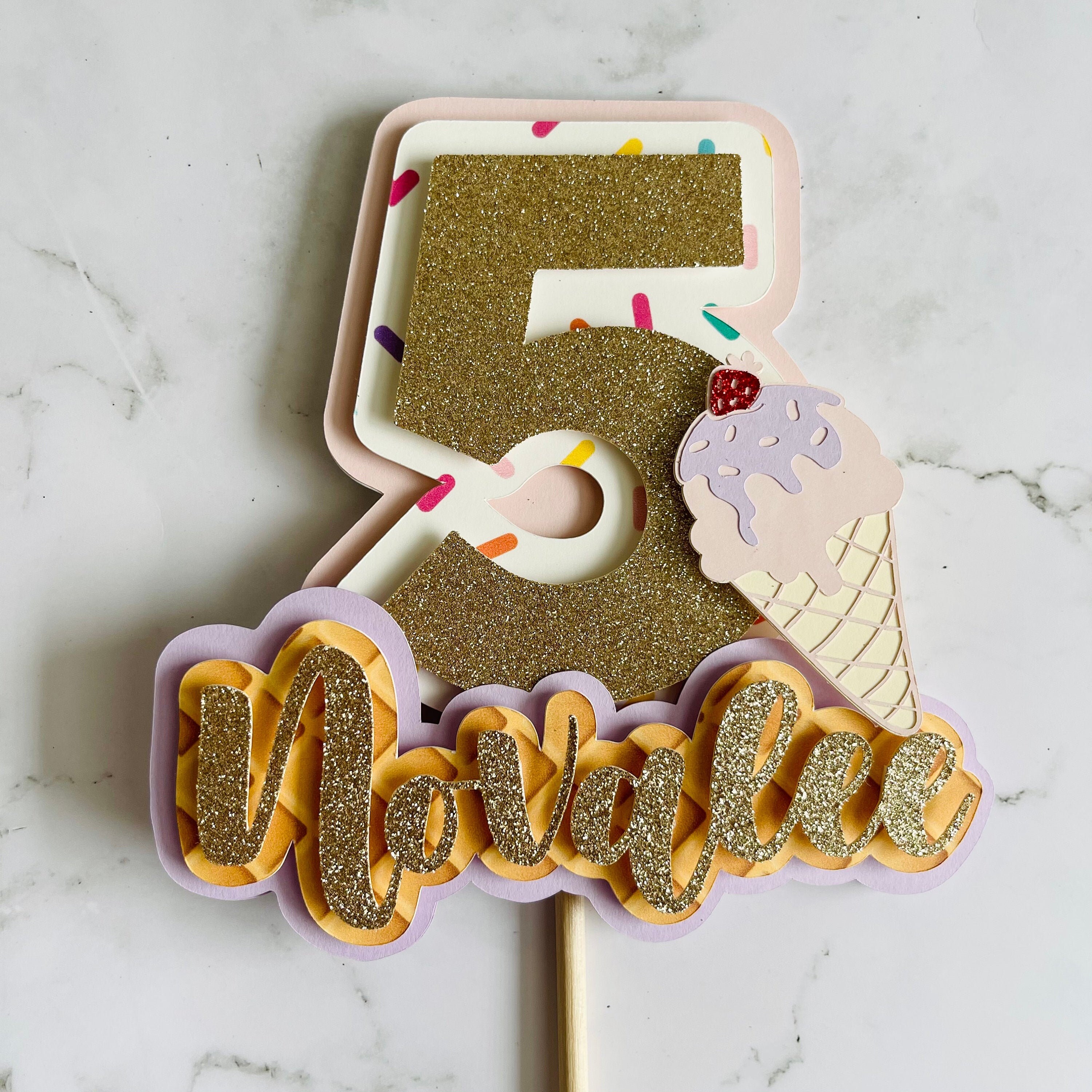 Custom Ice Cream Birthday Cake Topper Ice Cream Cake Topper Etsy Canada