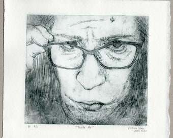Excuse Me (original drypoint print)