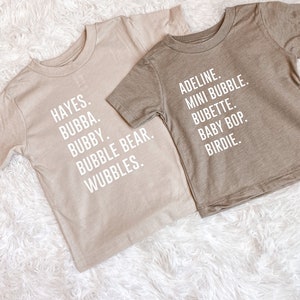 Custom Name Tee | Custom Nickname Baby | Custom Nickname Toddler Custom | Personalized Neutral Tee | Light Beige or Taupe