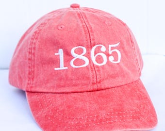 1865 Embroidered Hat – Juneteenth Baseball Cap, Washed Red Dad Hat, Black History Pride Hat, Freedom Day Hat