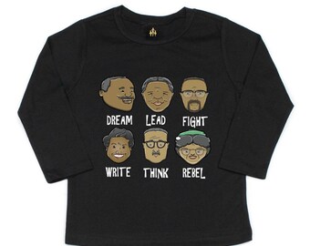 Black Activists Long Sleeve Shirt | Black History Month Tee for Kids
