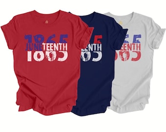 1865 Juneteenth T-Shirt | Red White & Blue Freedom Tee | Unisex Adult Shirt | Black Owned Business | Juneteenth Shirt for Cookouts